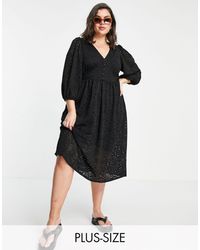 River Island White Broderie Smock Midi Dress | Lyst Canada