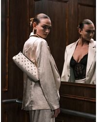 ASOS - Elongated Frame Clutch Bag With Diamante Studs - Lyst