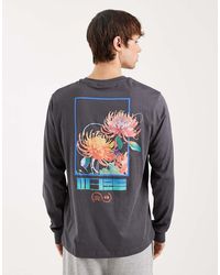 Only & Sons - Long Sleeve T-shirt With Floral Back Print - Lyst
