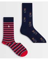 Polo Ralph Lauren - Bear Print 2 Pack Crew Socks - Lyst