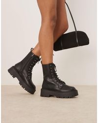 ASOS - Wide Fit Adventure Chunky Lace Up Boots - Lyst