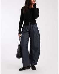 ASOS - High Rise Barrel Jean With Seam Detailing - Lyst