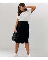 ASOS Curve - Midirock mit Kellerfalten - Schwarz