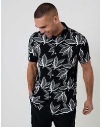 Threadbare - Leaf Print Short Sleeve Shirt - Lyst