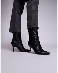 ASOS - Erin Ruched High Heeled Ankle Boots - Lyst