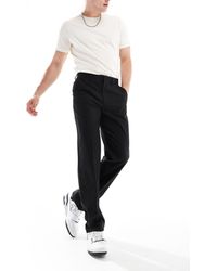 ASOS - Pantaloni da abito dritti neri - Lyst