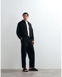 ASOS - Oversized Tapered Denim Look Smart Co-Ord Trousers With Half Elasticated Waist - Lyst