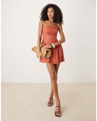 ASOS - Bandeau Structured Bonded Mini Dress - Lyst