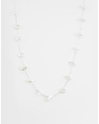 ASOS - Dainty Necklace With Faux Pearl Chipping Detail - Lyst