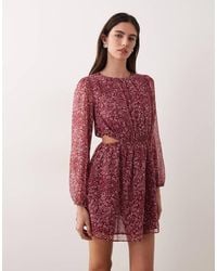 Mango - Teen Long Sleeve Mini Dress With Cinched Waist - Lyst