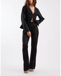 ONLY - Lace Flared Trousers - Lyst