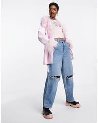 asos fur trim coat