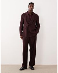 ASOS - Wide Leg Tuxedo Suit Trousers - Lyst