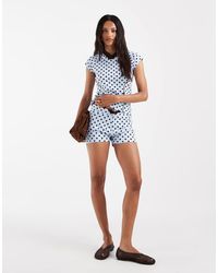 ASOS - Polka Dot Micro Shorts Co-ord - Lyst