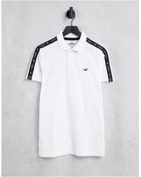 Hollister Icon And Sleeve Tape Logo Polo - White