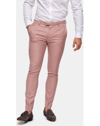 Pantalones, pantalones de vestir y chinos Rosa de hombre | Lyst