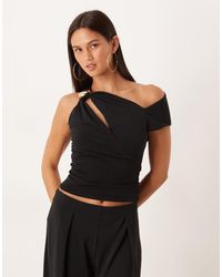 ASOS - Off Shoulder Trim Detail Top With Cut Out - Lyst