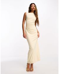 4th & Reckless - High Neck Sleeveless Ruched Maxi Dress - Lyst