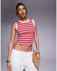 River Island - Ribbed Stripe Tank Top - Lyst