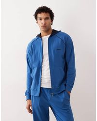 BOSS - Sudadera De Estar Por Casa Azul Con Capucha Mix & Match De - Lyst