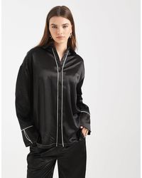 4th & Reckless - Chemise d'ensemble satinée avec col et bordures contrastantes - Lyst