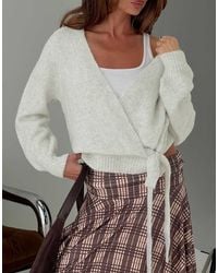 Princess Polly - Daelan Soft Knit Wrap Tie Detail Cardigan - Lyst