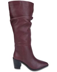 OFF THE HOOK - Muswell Leather Slouchy Knee-High Block Heel Boots - Lyst