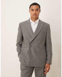 ASOS - Regular Double Breasted Wool Blend Suit Jacket - Lyst
