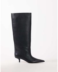 TOPSHOP - Tina Real Leather Kitten Heel Knee Boot - Lyst