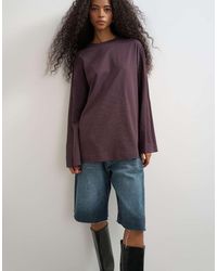 TOPSHOP - Seamed Detail Long Sleeve Skater Top - Lyst