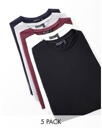ASOS - Confezione da 5 t-shirt girocollo - Lyst