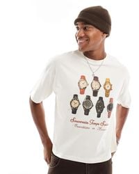 ASOS - Boxy Oversized T-shirt With Watches Graphic - Lyst