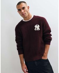 KTZ - Ny Yankees Logo Mlb Knitted Waffle Crewneck Jumper - Lyst
