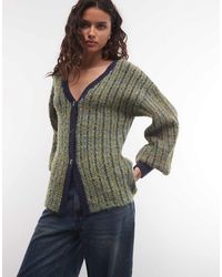 Muse Assembly - Stripe Balloon Sleeve Cardigan - Lyst