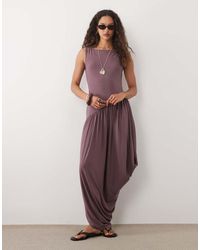 ASOS - Jersey Drape Detail Midi Dress - Lyst