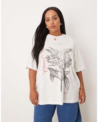 ASOS - Asos Design Curve Oversized T-shirt With Mono Rose Graphic - Lyst