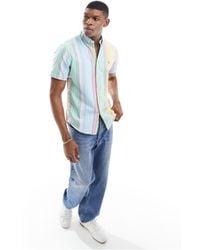 Polo Ralph Lauren - Icon Logo Short Sleeve Multi Stripe Lightweight Oxford Shirt - Lyst