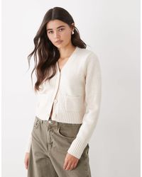 Monki - Compact Knitted Cardigan With Pockets - Lyst