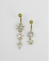 Lovisa - Plated Surgical Steel Flower Power Belly Bar 2-Pack - Lyst