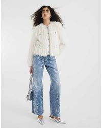 River Island - Foil Snake Print Relaxed Straight Jean - Lyst