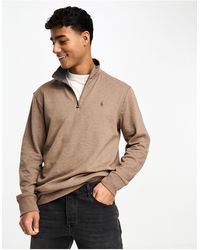 Polo Ralph Lauren - Dubbel Gebreid Sweatshirt Met Halve Rits En Logo - Lyst