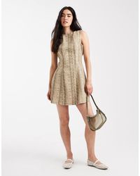 Pieces - Sleeveless Denim Mini Dress - Lyst