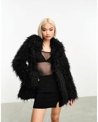 Weekday - Lilith Waisted Faux Fur Coat - Lyst