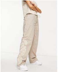 ASOS Damen Kleidung Hosen & Jeans Lange Hosen Cargohosen High waist satin cargo trousers in lilac 