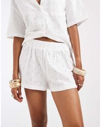 ASOS - Tassle Detail Drawcord Jersey Broderie Short - Lyst