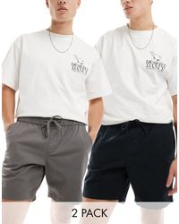 ASOS - – 2er-pack schmal geschnittene chino-shorts - Lyst
