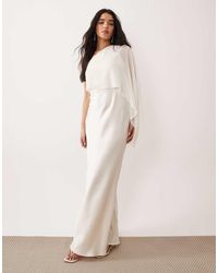 Gina Tricot - Sheer One Shoulder Maxi Dress With Side Slit - Lyst