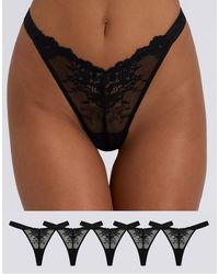Boux Avenue - Fran Floral Lace Thongs High Leg Knickers - Lyst