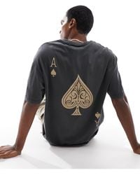ADPT - Oversized T-shirt With Ace Of Spades Back Print - Lyst