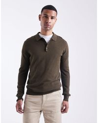 Brave Soul - Placket Long Sleeve Polo Top - Lyst